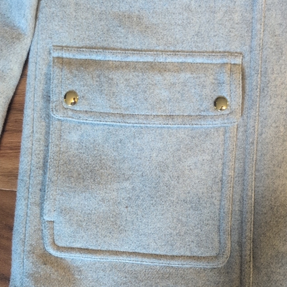 J.Crew Gray City Coat with Faux Fur Trim - Picture 3 of 10